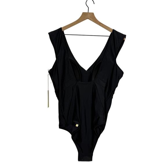 Summersalt Black Swimsuit Womens 16 The Ruched Backflip Open Back One Piece NWT - Picture 3 of 12
